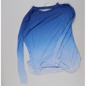 G GRADUAL Sun Shirt Ombre Blue Gradient Long Sleeve Large NEW